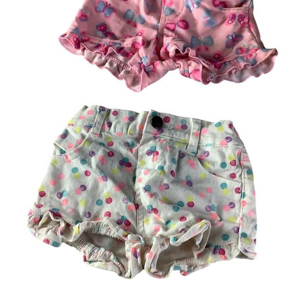 Garanimals Baby Girl 2 Pc Shorts Set 3-6M Butterfly & Polka Dot Prints - Picture 6 of 10